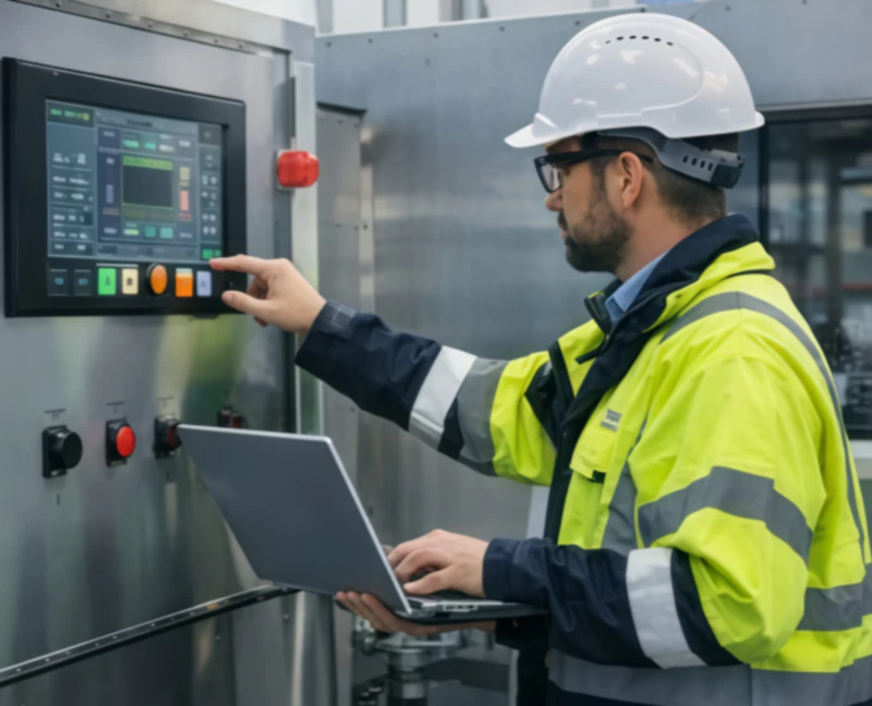 Engineers inspect RTO control panel