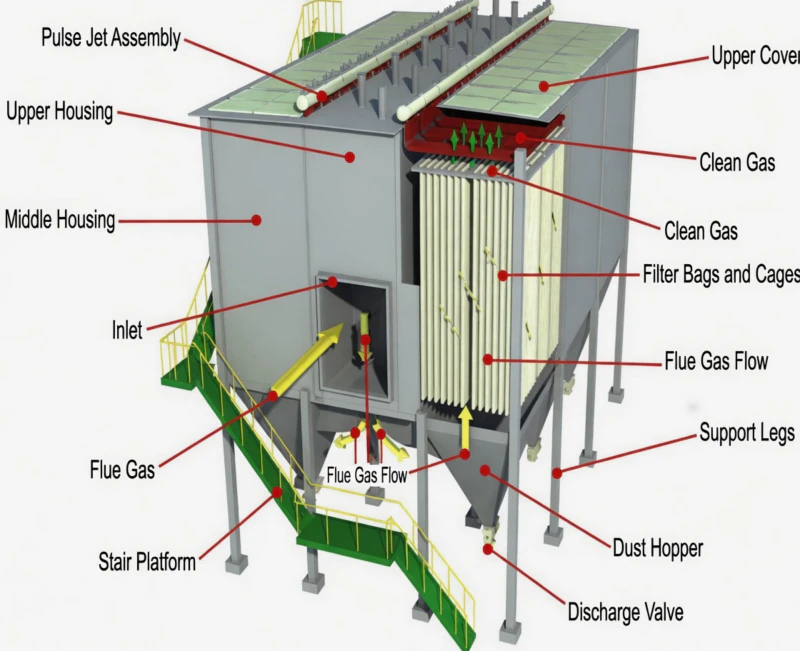 Baghouse Dust Collector Structure Diagram
