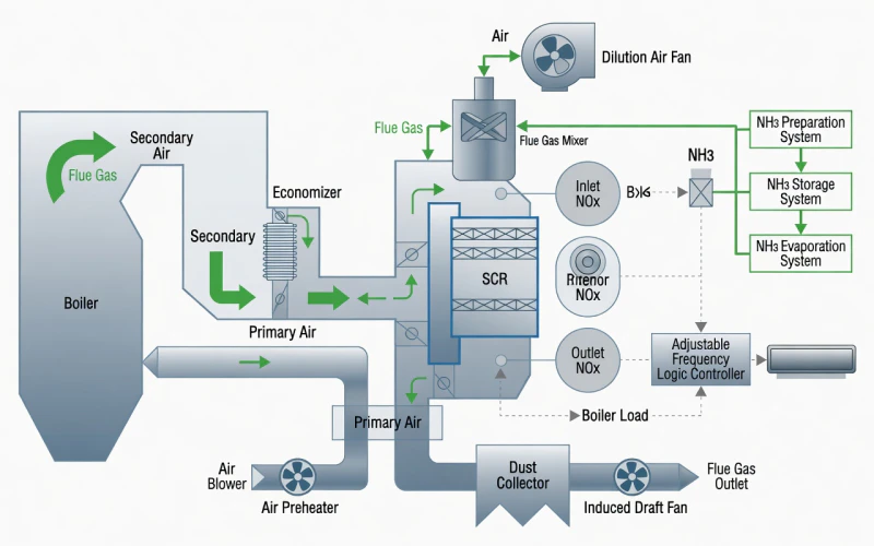 Detailed SCR Denitrification Process Flow Diagram