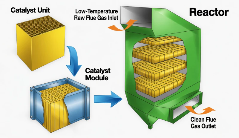 Internal SCR Reactor Cross-Section and Structure
