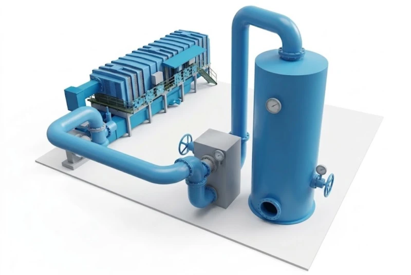 Equipment layout of plastic pelletizing industry spray wash ionization catcher dry filter three-bed RTO VOC abatement system showing 23 by 5.5 metre compact footprint with spray wash pre-treatment tower ionization catcher high-voltage vessel dual dry filter housing and three-bed RTO unit with PLC control panel
